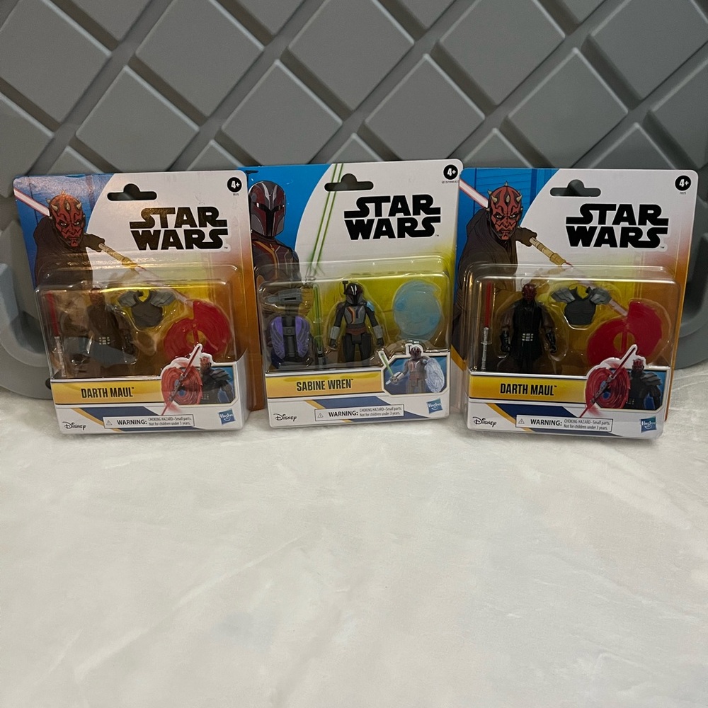 Star Wars Action Figure Blue Red Black Set  4” 10 Cm